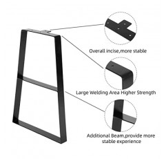 NXN-HOME 22인치 가구용 사다리꼴 금속 테이블 다리, 벤치 다리, 커피 테이블 다리, DIY 가구 다리 2개 세트