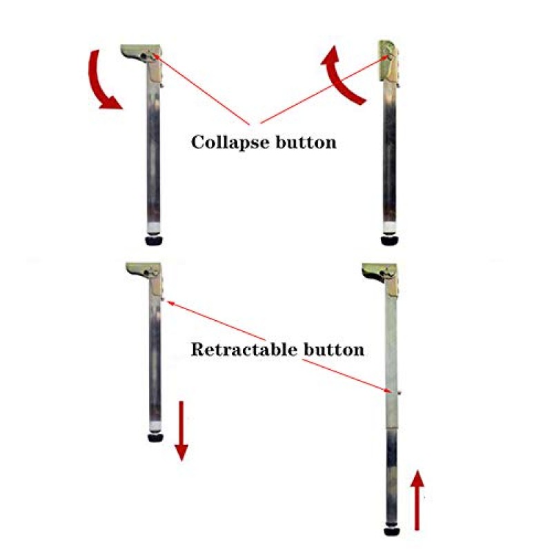 접이식 테이블 다리, 금속 텔레스코픽 다리, 스테인레스 스틸 텔레스코픽 다리, DIY 가구 다리/사각형 지지대/교체 가구 다리, 높이 조절 가능, 테이블 상판