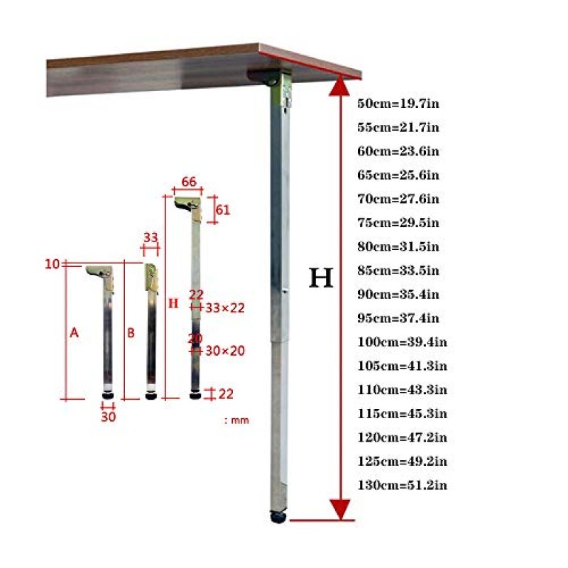 접이식 테이블 다리, 금속 텔레스코픽 다리, 스테인레스 스틸 텔레스코픽 다리, DIY 가구 다리/사각형 지지대/교체 가구 다리, 높이 조절 가능, 테이블 상판