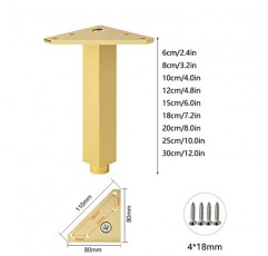 4 조각 알루미늄 합금 가구 다리 조정 가능한 캐비닛 다리 소파 금속 테이블 다리 DIY 주방 작업대 바 TV 책상 테이블 다리 (색상: 실버, 크기: 18cm/7.2in) (골드 25cm/10.0in)