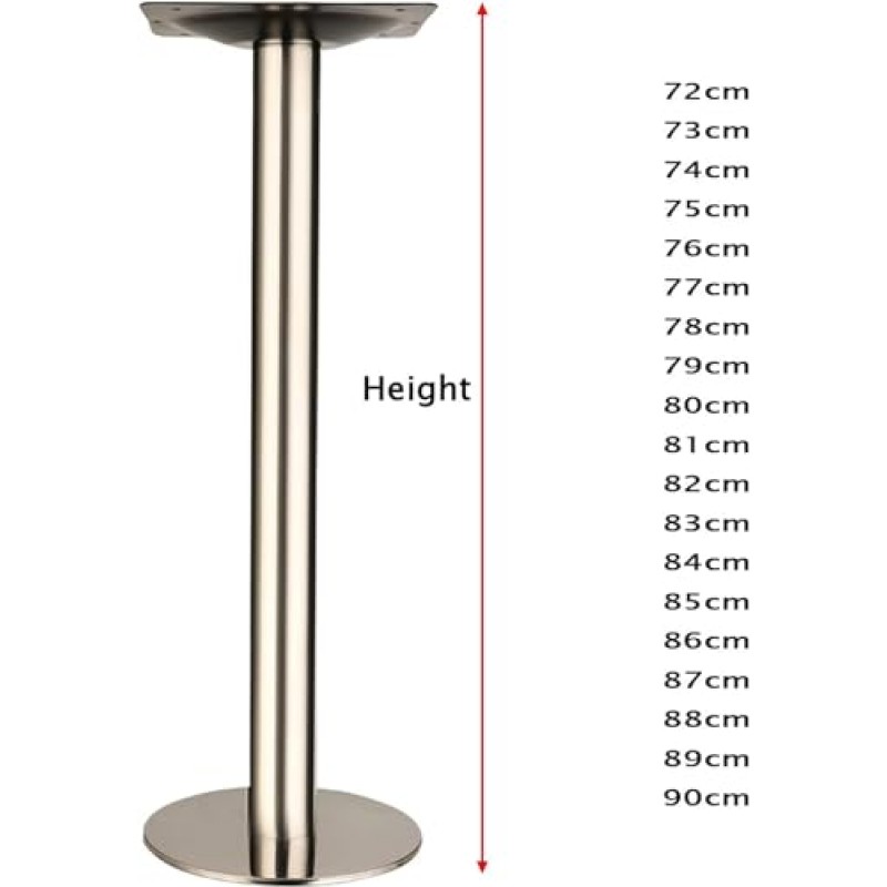 LYF 테이블 다리 - 교체용 다리, 스테인레스 스틸, 대형 베이스, 강한 내하력, 가구 다리, 두꺼운 패널, DIY 가구에 이상적, 둥근 발 -1개(색상: 실버, 크기: 높이 81cm)