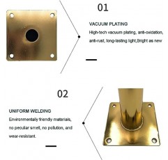 LYF 황금 가구 다리 4개 세트, 비스듬한 콘 소파 다리, DIY 가구 교체 부품 가구 발, 캐비닛, TV 스탠드, 발판, 전해 연마용(색상: 금색, 크기: 12cm)