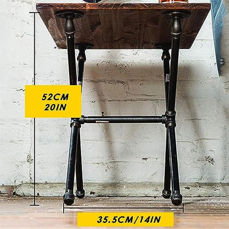 LYF Etal 테이블 다리, 20인치 커피 테이블 다리, 소박한 주철 책상 다리, DIY 가구 다리, 최대 220lbs