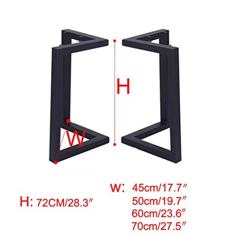 PEIXEN 테이블 다리, 산업용 식탁 다리, 금속 강철 책상 다리 DIY 가구, 검정색 테이블 다리, 업그레이드 40 60mm 정사각형 튜브(크기: W50*H72cm/19.5 * 28in)