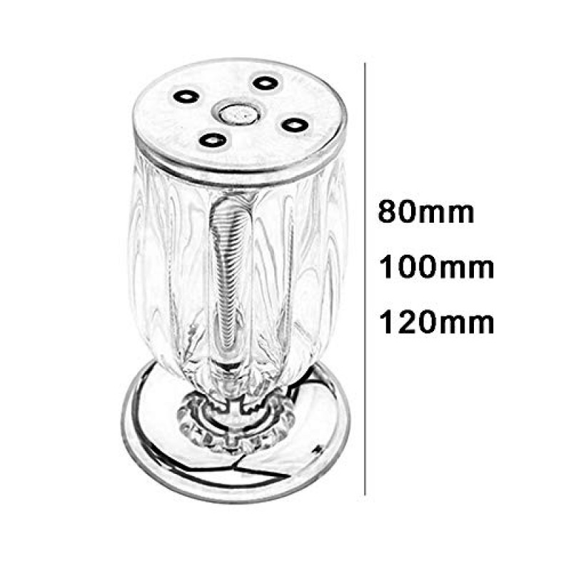 JITEM 가구 다리 가구 다리 80MM/100MM/120MM 유리 크리스탈 가구 다리 DIY 가구 다리 소파 다리 커피 테이블 다리 침대 다리 -4pcs 테이블 다리 패드