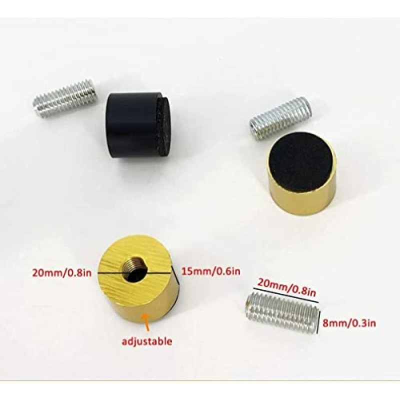 4개의 금속 가구 다리 소파 캐비닛 찬장 테이블 침대용 조정 가능한 가구 다리 나사가 있는 DIY 지지대 (색상: 검정색 크기: 18cm 7.1in) (골드 8cm 3.1in)