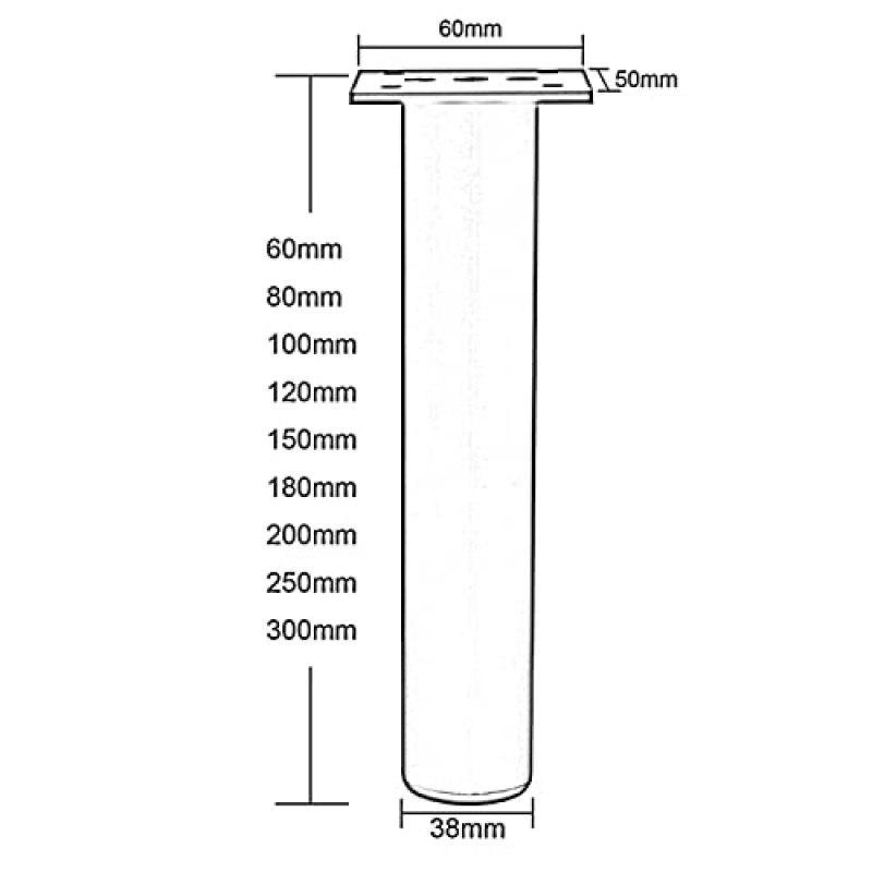 4pcs 금속 가구 다리 조정 가능한 라운드 소파 다리 알루미늄 합금 찬장 피트 침대 옆 테이블 TV 캐비닛에 대 한 DIY 교체 부품 (색상: 블랙 크기: 250mm) (실버 300mm)