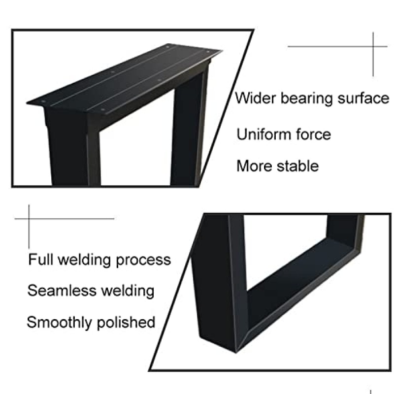 산업용 금속 테이블 다리 2개 팩, 28
