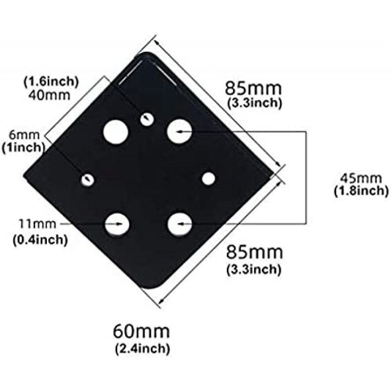 FIAVUS 4Pcs 삼각형 수직 캐비닛 가구 다리, 지지대, 철 소파 가구 가구 다리, DIY 가구 다리, 커피 테이블 가구 다리, 침대, 높이 255mm, 골드 fangdanwang (색상: 검정)