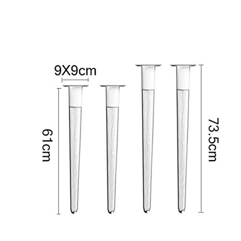 나무 테이블 다리 X4, DIY 가구 발, 조리대, 테이블 지지대, 다리 교체(블랙 + 블랙 61cm)