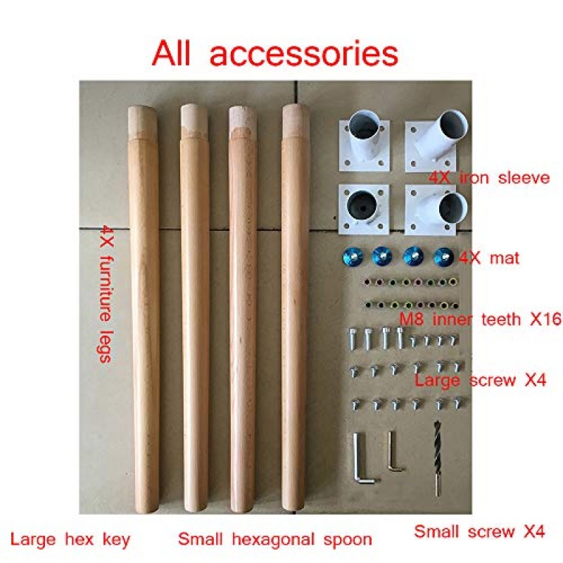 나무 테이블 다리 X4, DIY 가구 발, 조리대, 테이블 지지대, 다리 교체(블랙 + 블랙 61cm)