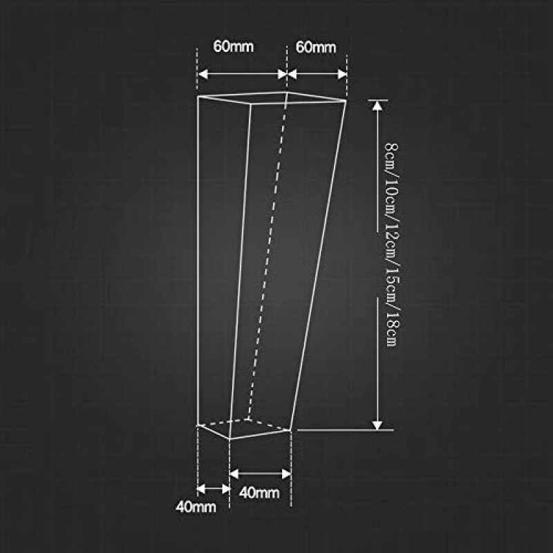 PEIXEN 4피스 세트, 목재 가구 다리, 사각 원뿔 모양 마감, 현대 중국 스타일, 소파, 옷장, DIY 가구, 커피 테이블, 캐비닛 18cm에 사용됨