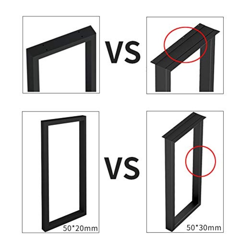 ISolay 2 조각 테이블 다리 주방 식탁 다리 사무실 책상 다리 컴퓨터 책상 다리 DIY 가구 다리 작업대 다리 검은 철 (맞춤 제작)