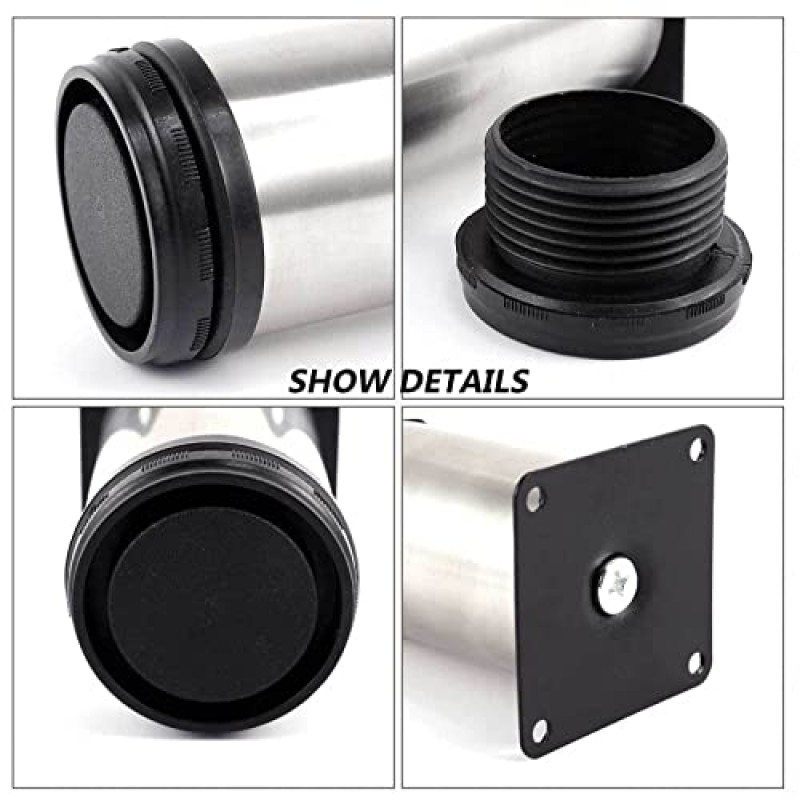 회전 조절 테이블 다리 X4 캐비닛 다리 가구 다리 벤치 다리 테이블 다리 라운드 가구 다리 0-15mm DIY 가구, 500mm(19.68in) ()