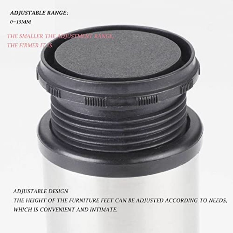 회전 조절 테이블 다리 X4 캐비닛 다리 가구 다리 벤치 다리 테이블 다리 라운드 가구 다리 0-15mm DIY 가구, 500mm(19.68in) ()
