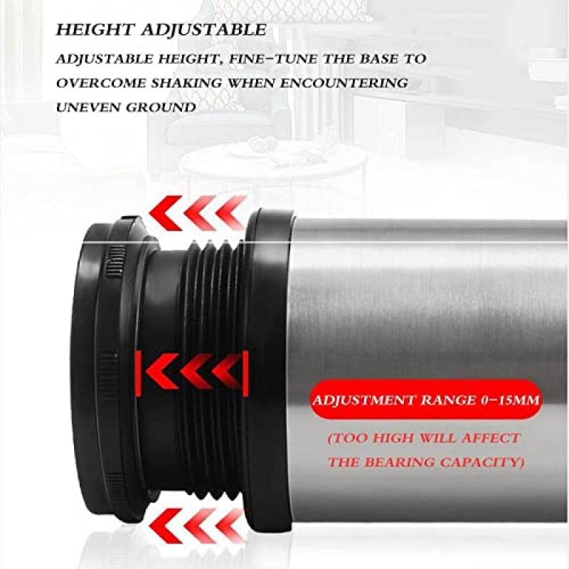 회전 조절 테이블 다리 X4 캐비닛 다리 가구 다리 벤치 다리 테이블 다리 라운드 가구 다리 0-15mm DIY 가구, 500mm(19.68in) ()