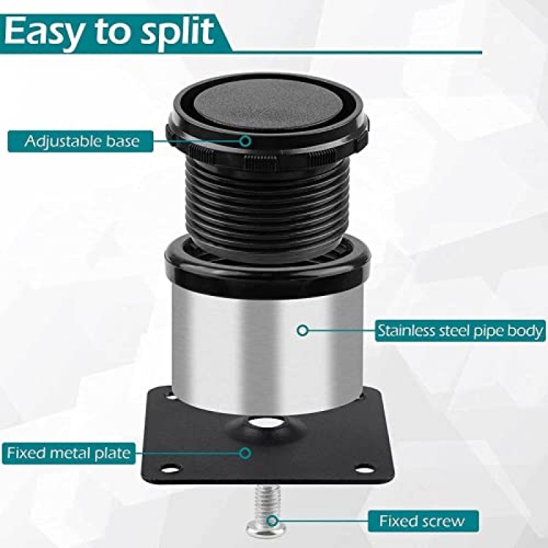 회전 조절 테이블 다리 X4 캐비닛 다리 가구 다리 벤치 다리 테이블 다리 라운드 가구 다리 0-15mm DIY 가구, 500mm(19.68in) ()