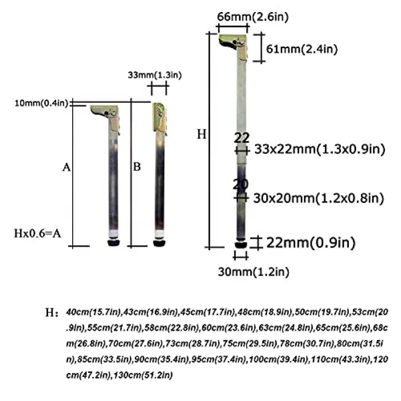 테이블 다리, 접이식 텔레스코픽 바 책상 다리, 스테인레스 스틸 DIY 가구 테이블 다리, 접이식 텔레스코픽 바 책상 다리, 푸시 풀 리프트 다이닝 테이블 캐비닛 다리, 조절 가능한 보호 베이스, 나사 포함