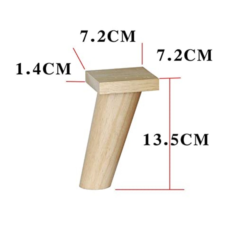 MEFFEE 테이블 다리, 4 단단한 나무 가구 피트 캐비닛 소파 지원 틸팅 피트, DIY 가구 교체 부품, 5.5 ~ 9 인치