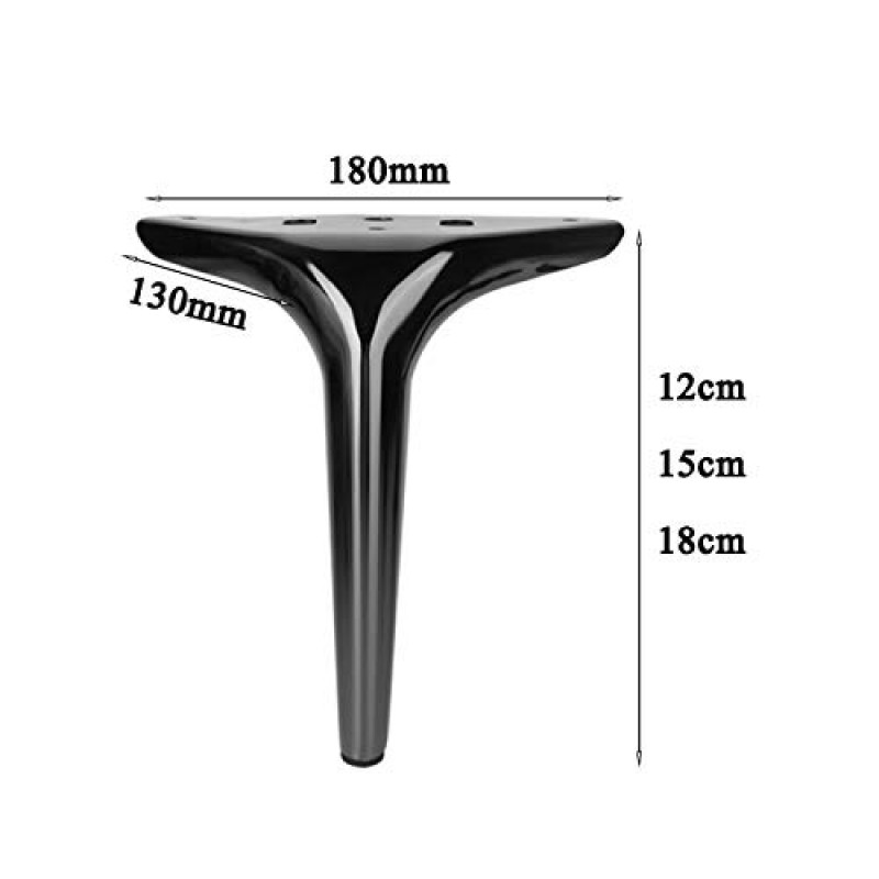 가구 다리 DIY 금속 가구 다리 - 4개 검정색 소파 다리 - 캐비닛, 커피 테이블, TV 캐비닛 및 기타 가구용, 나사 포함, 내하중 1000Kg, 욕실 캐비닛 지지대(1개)