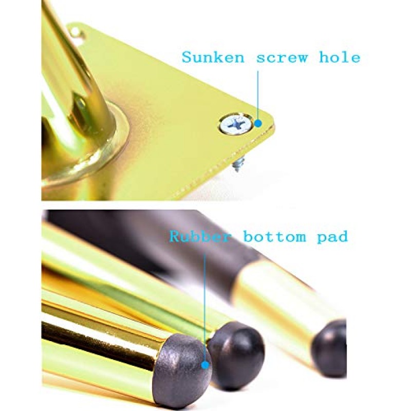 가구 다리 직선 가구 다리 - 캐비닛 다리 4 황금 - 금속, DIY 하드웨어 가구 액세서리, 내하중 800Kg, TV 캐비닛 의자 소파 카운터 팩, 옷장 발