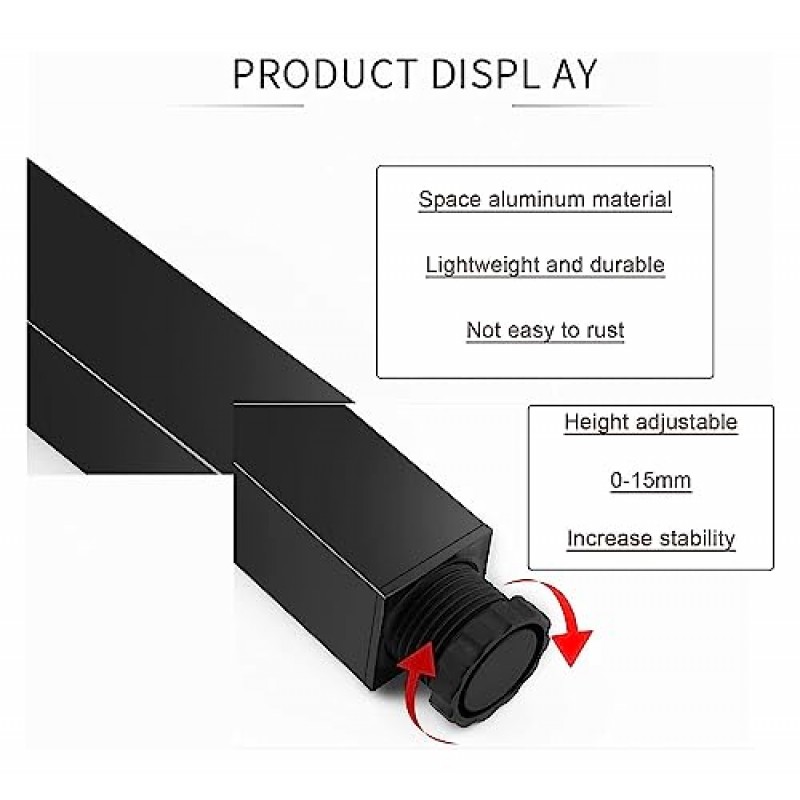 WEHOMY 4 Pcs 가구 다리, 금속 테이블 다리, DIY 용 지지 다리, 교체 가능한 소파 피트, 블랙/실버, 현대 장식 피트, 높이 조절 가능(0-20mm) (색상: 실버, 크기: 8cm/3.1in)