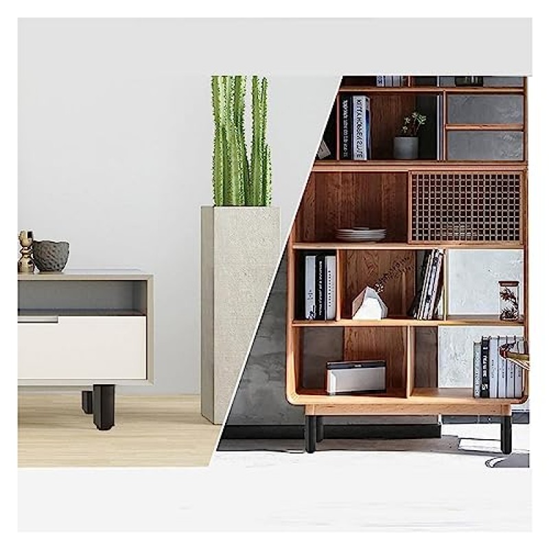 WEHOMY 4 Pcs 가구 다리, 금속 테이블 다리, DIY 용 지지 다리, 교체 가능한 소파 피트, 블랙/실버, 현대 장식 피트, 높이 조절 가능(0-20mm) (색상: 실버, 크기: 8cm/3.1in)