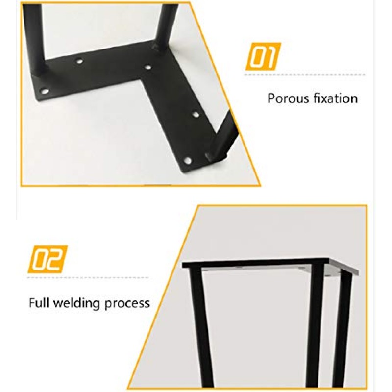 4 테이블 머리핀 다리 세트, 조정 가능한 헤비 듀티 산업용 가구 다리 소파 피트, 3 막대 금속 커피 테이블 다리, DIY 홈 오피스 책상 테이블 나이트 스탠드, 컴퓨터 테이블 (45cm, 검정색)