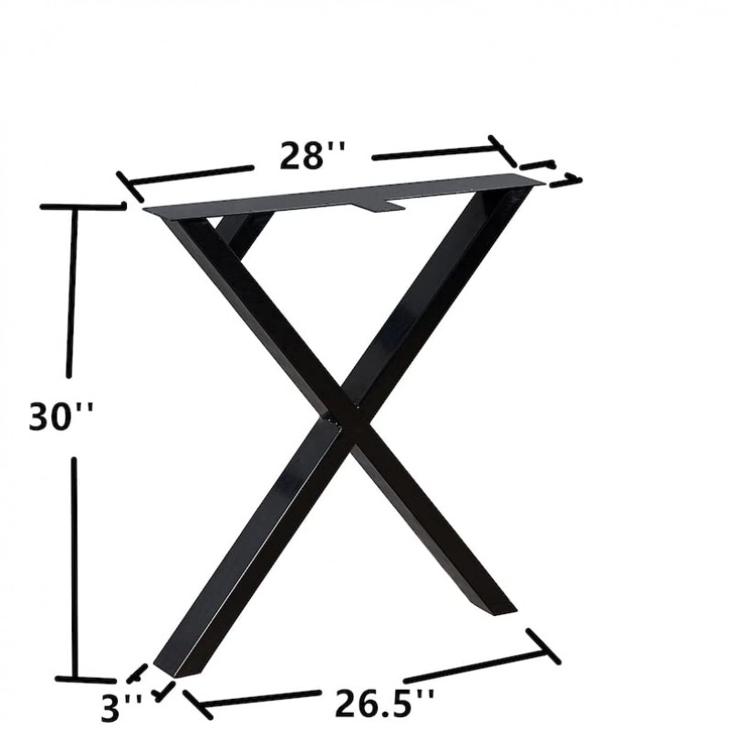 SELCOA 2개 가구 다리, 소박한 X 모양 테이블 다리, 튼튼한 금속 테이블 다리, 산업 현대식, DIY 주철 테이블 벤치 다리(H16*W12) HXKhxk