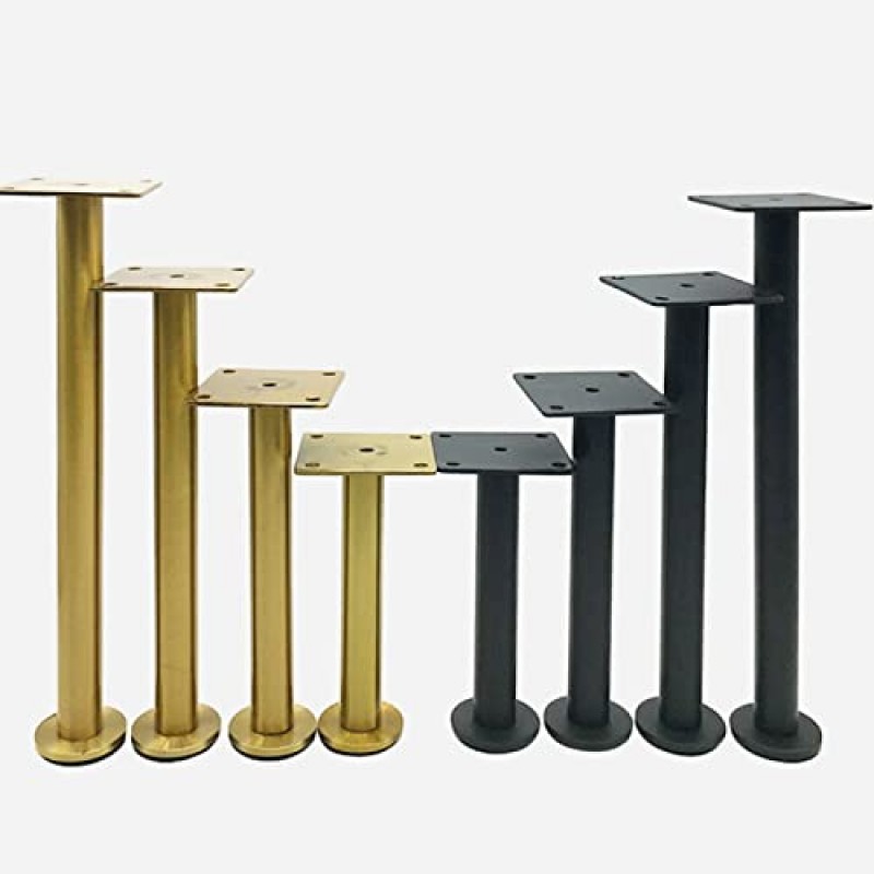 스테인레스 스틸 테이블 다리 4개/DIY 금속 가구 다리/교체 다리/소파 다리/장착 나사 및 바닥 보호 장치 포함 ISolay 세트, 미드 센추리 모던 스타일(28cm/11인치, 검정색)에 적합