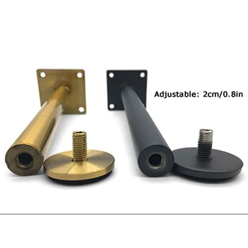 스테인레스 스틸 테이블 다리 4개/DIY 금속 가구 다리/교체 다리/소파 다리/장착 나사 및 바닥 보호 장치 포함 ISolay 세트, 미드 센추리 모던 스타일(28cm/11인치, 검정색)에 적합