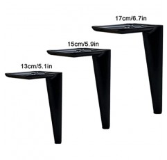 MEFFEE 테이블 다리, 금속 DIY 교체발, 가구 하드웨어 액세서리, 소파 지지대, 테이블 다리 4개, 방습, 나사 포함(크기: 17cm/6.7in) (크기: 15cm/5.9in)
