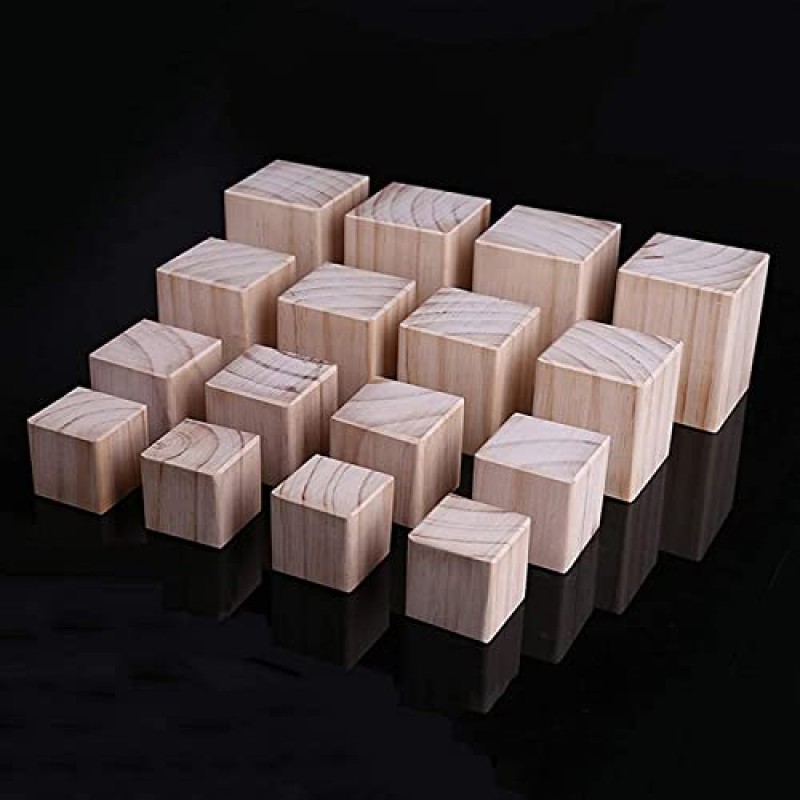 JAMCHE 가구 다리 나무 4 개, 소파 다리, 사각형 테이블 다리, DIY 교체 가구 발, 캐비닛 책상 커피 테이블 식탁 가구 높이 다리 지원 다리, 목재 -6 × 6 × 8cm