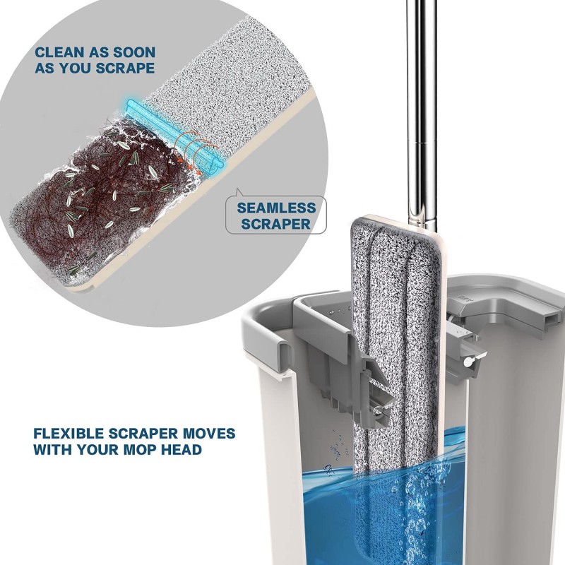 스핀 걸레, 가정용 게으른 평판, 원걸레 청소 2021 새로운 스크래치 방지, 손 세탁 가능, 흡수성, 습식 및 건식 사용