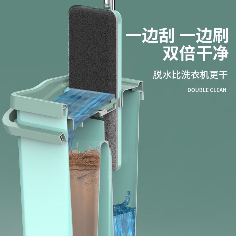 두꺼운 손세탁 걸레, 게으른 걸레질 유물, 가정용 긁힘 건식 및 습식 분리 플랫 걸레, 한 걸레 청소