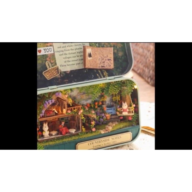 MAGQOO 3D 나무 인형의 집 미니어처 DIY 인형 하우스 키트(가구 포함), 1:24 DIY 박스 극장 키트(3개 팩)