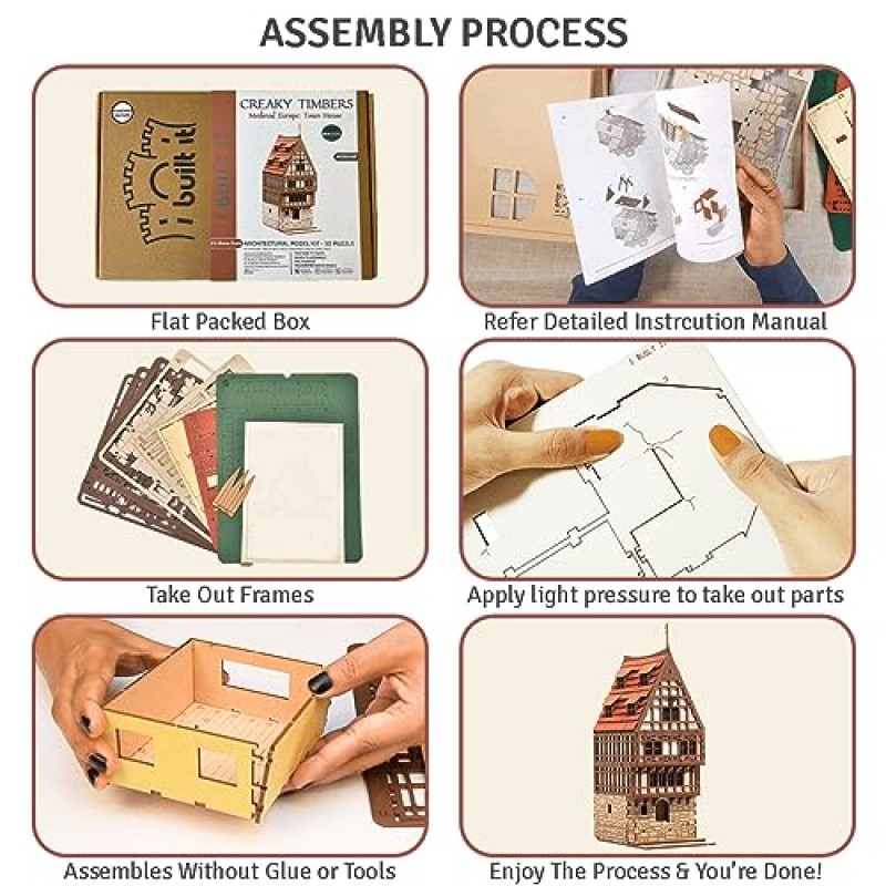 I Build It - Creaky Timbers S - 3D 나무 퍼즐 - 성인과 어린이를 위한 28mm 규모 모델 구축 키트, 교육 장난감, 창의적 선물, DIY 가족 활동, 탁상 소형 지형 키트, 건축