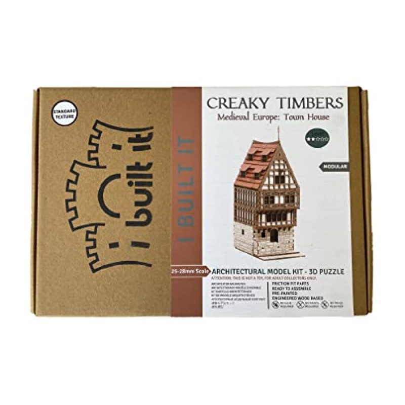 I Build It - Creaky Timbers S - 3D 나무 퍼즐 - 성인과 어린이를 위한 28mm 규모 모델 구축 키트, 교육 장난감, 창의적 선물, DIY 가족 활동, 탁상 소형 지형 키트, 건축