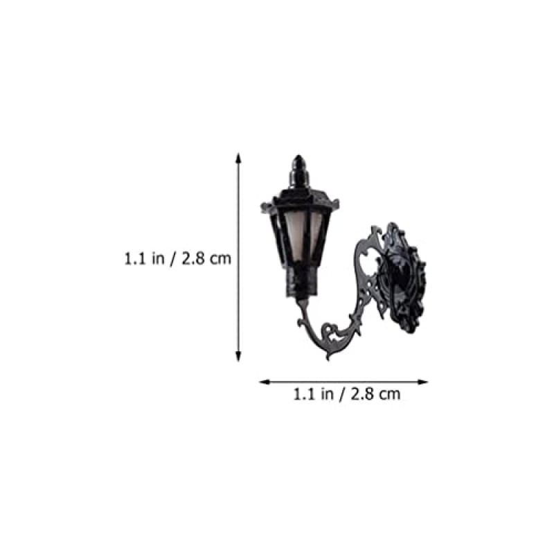 Yardwe 5 Pcs 인형 집 미니어처 Led 벽 조명 램프 빈티지 벽 램프 모델 DIY 인형 집 가구에 대 한 미니 벽 Sconces 거실 장식 블랙