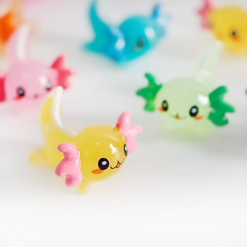 30PCS 다채로운 미니 Axolotl 미니어처 Axolotl 수지 Axolotl 귀여운 Axolotl Axolotl 케이크 토퍼 Axolotl 화분에 심은 식물 장식을위한 물건