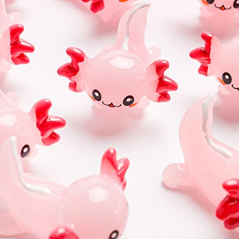 X 핫 팝콘 30PCS 수지 Axolotl 미니어처 Axolotl 미니 Axolotl 화분에 심은 식물 장식을위한 귀여운 Axolotl Axolotl 케이크 토퍼