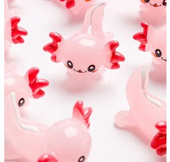 X 핫 팝콘 30PCS 수지 Axolotl 미니어처 Axolotl 미니 Axolotl 화분에 심은 식물 장식을위한 귀여운 Axolotl Axolotl 케이크 토퍼