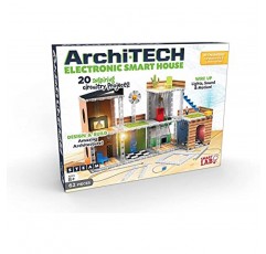 SmartLab Toys Archi-TECH 전자 스마트 하우스 - 교육용 홈 디자인 방 장식 줄기 빌딩 장난감 및 엔지니어링 키트 - 활동 도서 빌딩 세트 및 2x 전자책으로 나만의 스마트 하우스 구축