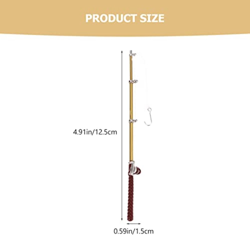 Zerodeko 2PCS 공예품 용 소형 낚시대, 1:12 인형 집 낚시대 막대, 미니 하우스 장식용 미니 낚시대 모델