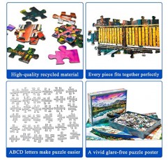 성인을 위한 HUADADA 1000피스 퍼즐, 성인을 위한 후시네 호수 풍경 퍼즐 1000피스 독특한 모양 조각 자연 퍼즐(27.56