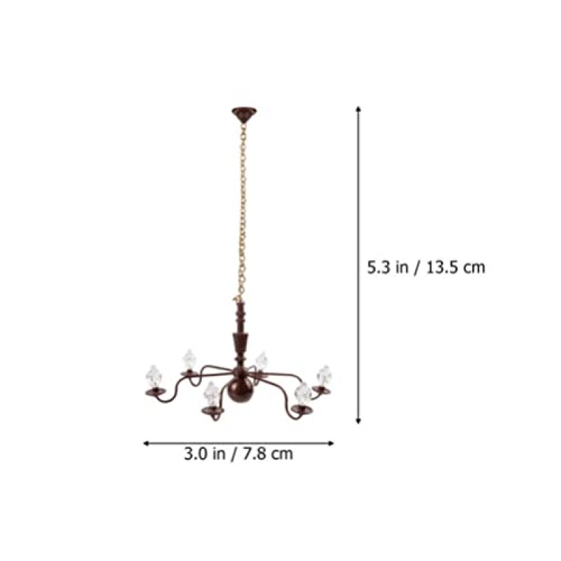 Yardwe 소형 천장 조명 인형 집 샹들리에 모델 1:12 규모 촛불 램프 장난감 인형 집 가구 장식품을위한 작은 Led 천장 조명 모래 테이블 장식 램프