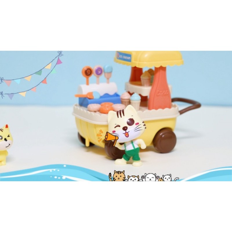 SweetAce 고양이 장난감 어린이를위한 41 Pcs 고양이 피규어 Playset 고양이 가족의 날 놀이 세트 고양이 장면 장난감 유아 역할 놀이 교육 장난감-소녀와 소년 연령 3 이상을위한 훌륭한 선물