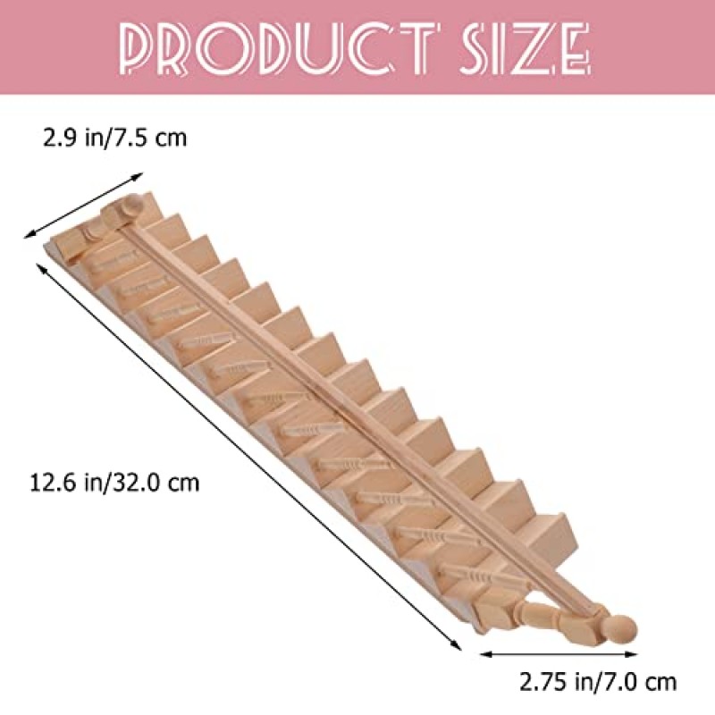 DOITOOL 홈 인테리어 홈 인테리어 소형 계단 계단 1:12 스케일 인형의 집 계단 나무 난간 인형의 집 목재 가구 인형의 집 액세서리 (왼쪽) 홈 액세서리 홈 액세서리