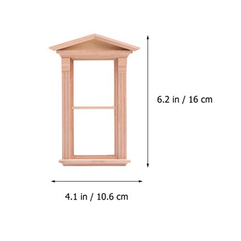 TOYANDONA 미니 장난감 2 조각 창문 나무 미니어처 장면 창 인형 홈 공예 장식 인형 집 가구 창 미니어처 장난감 미니 가구 미니어처 Unprainted 미니어처 장난감