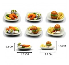 10가지 모듬 아침식사 세트 - 미니어처 음식, 장식용 작은 음식 인형집, 인형집, 디오라마 (스케일 1:24, 1/24)
